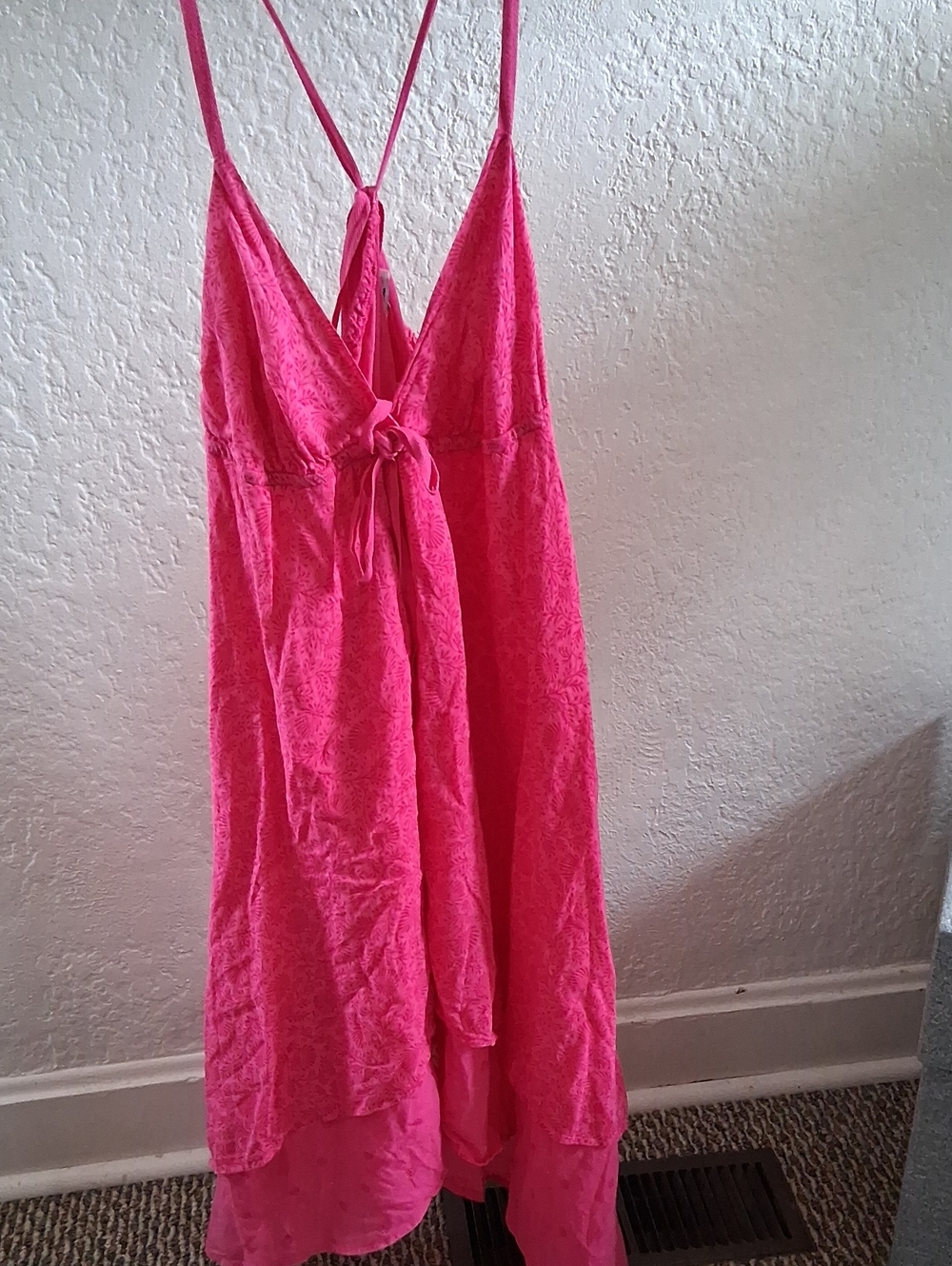 Splendid Hot Pink Lace Tie-Back Sundress